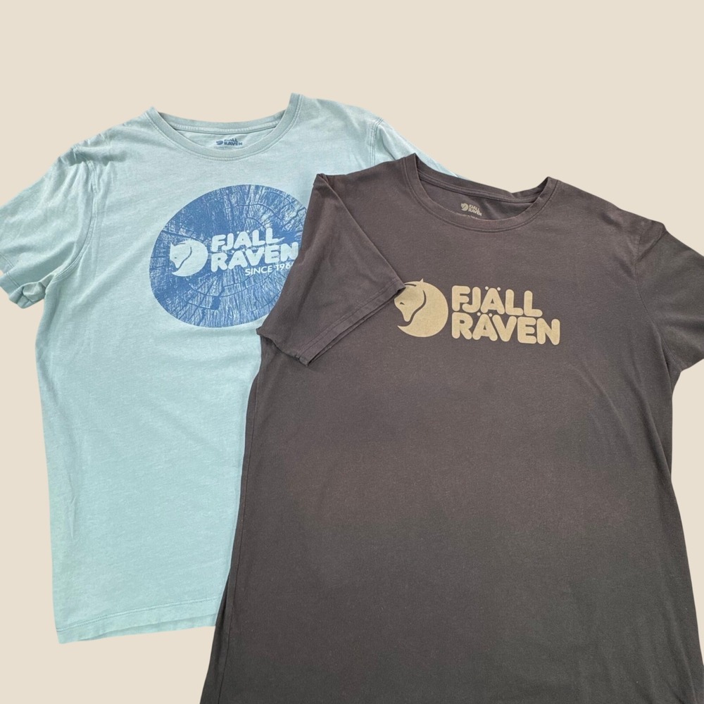 Fjallraven Mens Graphic T-Shirt Lot of 2 Blue black XXL XL Logo Tees